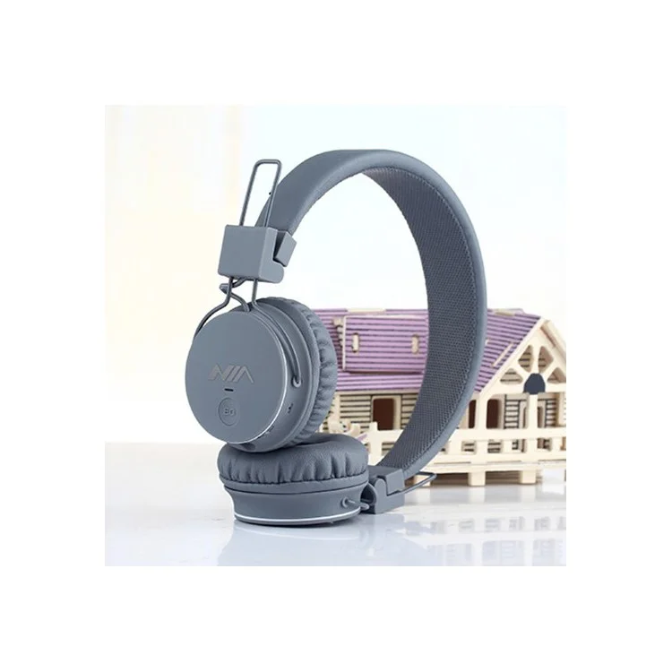 NIA X2 4-in-1 Bluetooth Hands-free Headphone Support Micro SD Player / FM Radio - Grey