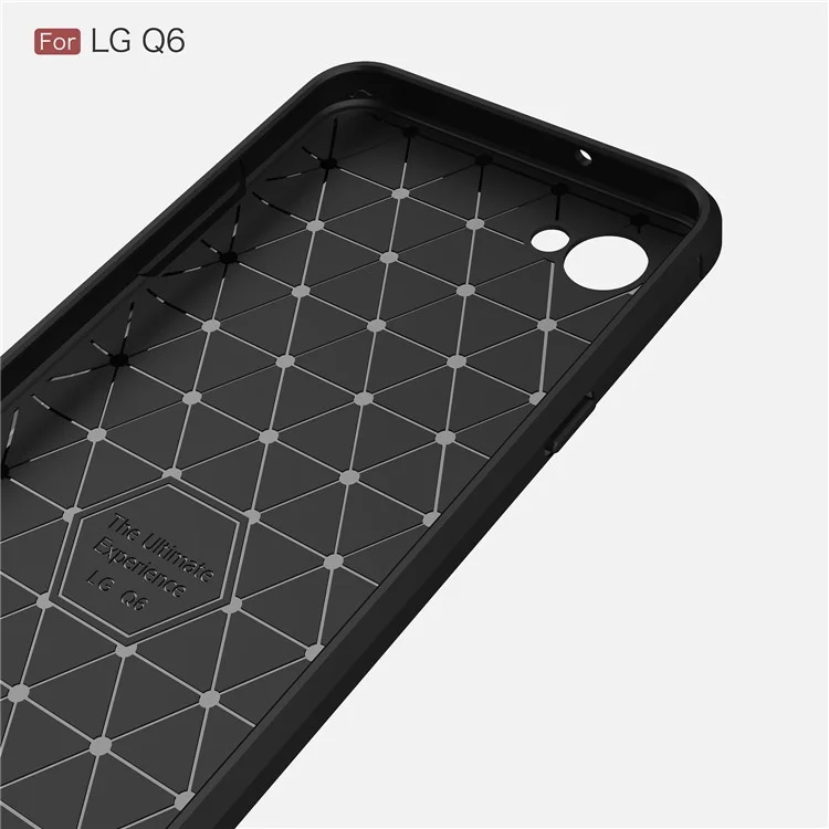 Carbon Fiber Texture Brushed TPU Mobile Casing for LG Q6 M700N (EU Version) / Q6 Plus - Black