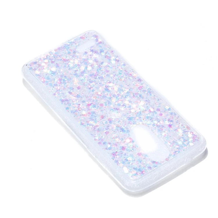 Glittering Sequins Color Changing Acrylic TPU Hybrid Phone Case for LG K8 (2017) EU Version - White