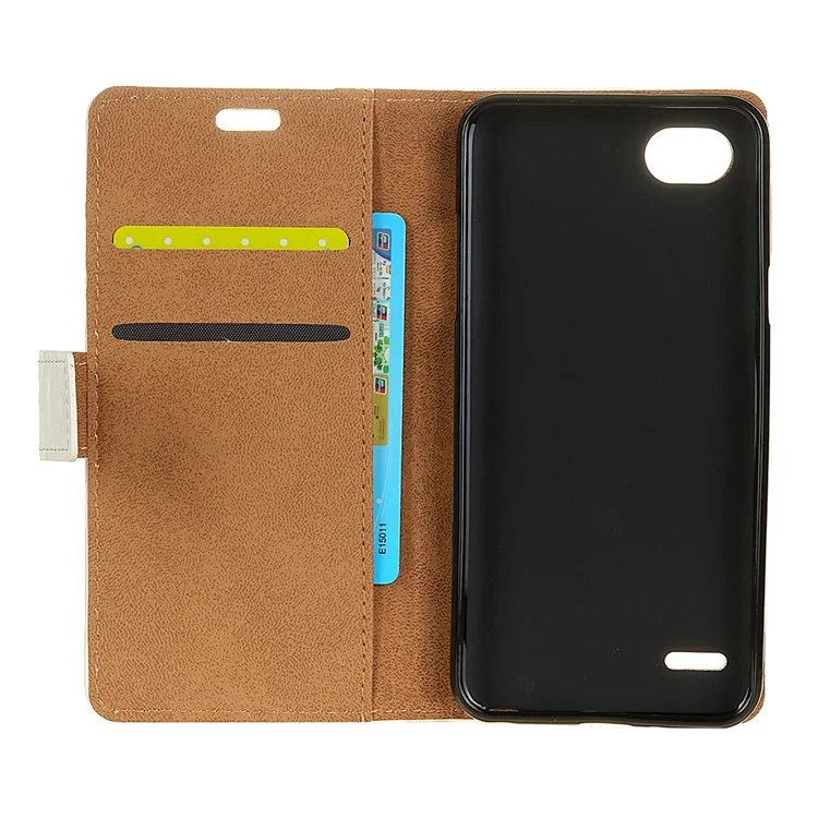 For LG Q6 M700N (EU Version) / Q6 Plus Pattern Printing Wallet Leather Stand Flip Case - Maple and Eiffel Tower