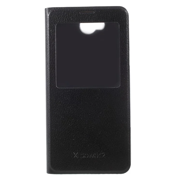 Smart View Window Leather Mobile Case for LG X power2 - Black
