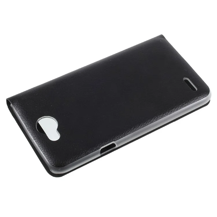 Smart View Window Leather Mobile Case for LG X power2 - Black