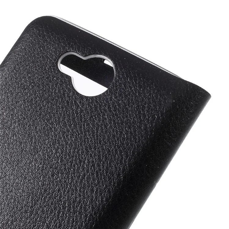 Smart View Window Leather Mobile Case for LG X power2 - Black