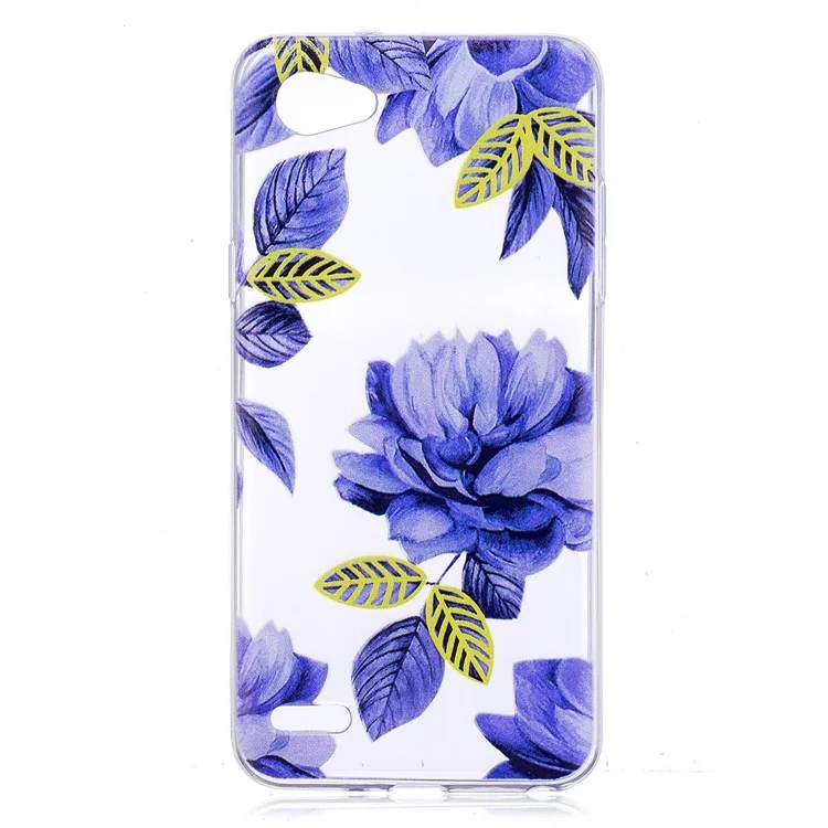 Pattern Printing TPU Case for LG Q6 M700N (EU Version) / Q6 Plus - Purple Flower