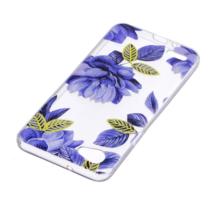 Pattern Printing TPU Case for LG Q6 M700N (EU Version) / Q6 Plus - Purple Flower