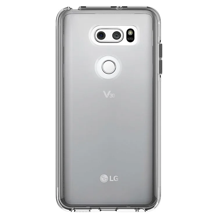 Clear PC Back + TPU Frame Hybrid Mobile Phone Case for LG V30 - Transparent