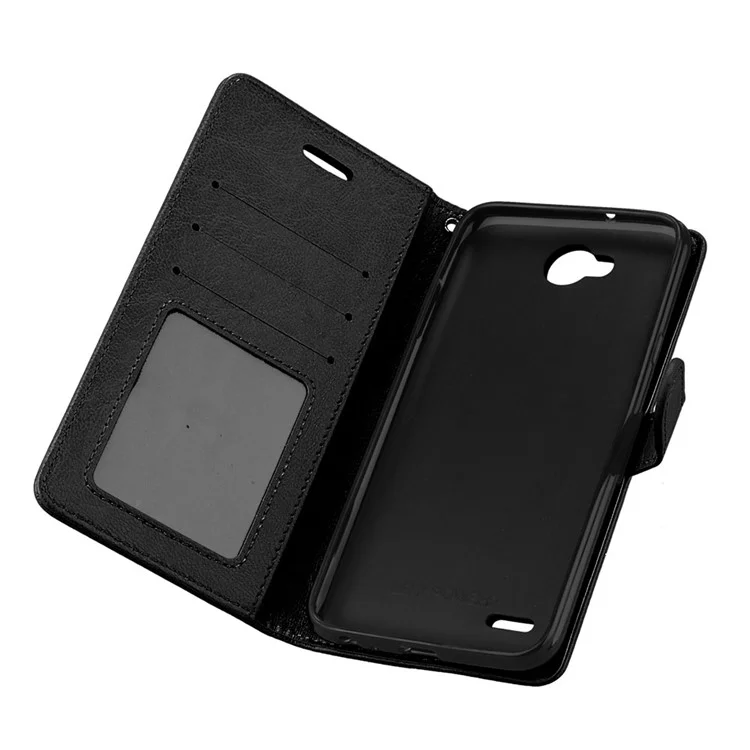 Crazy Horse PU Leather 3 Card Slots Cellphone Case for LG X power2 - Black