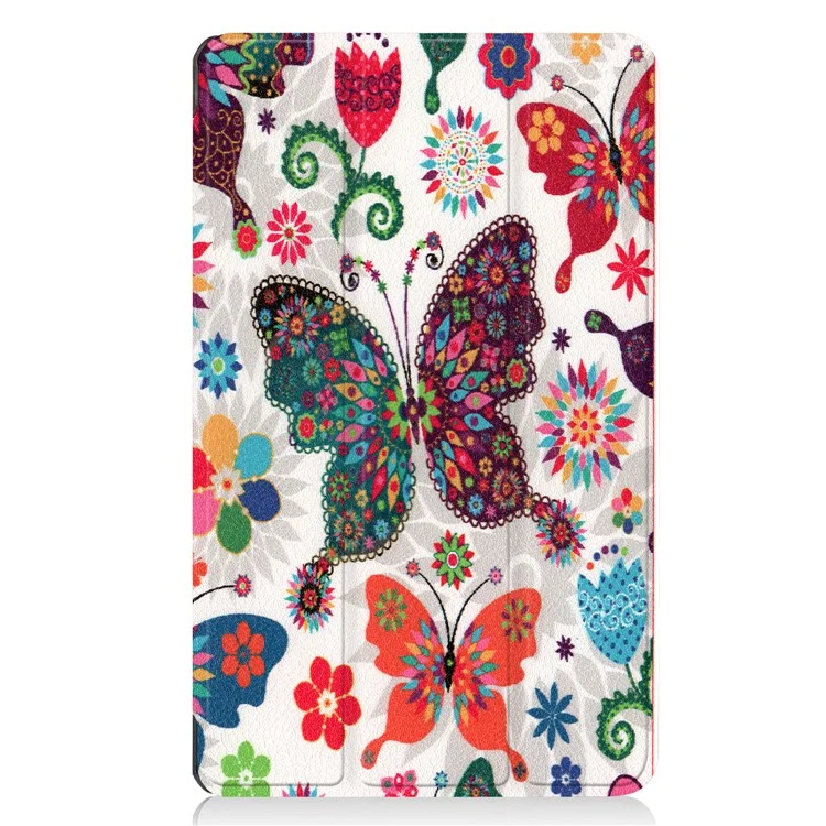 Pattern Printing Leather Tri-fold Stand Tablet Case for LG G Pad IV 8.0 FHD - Butterfly