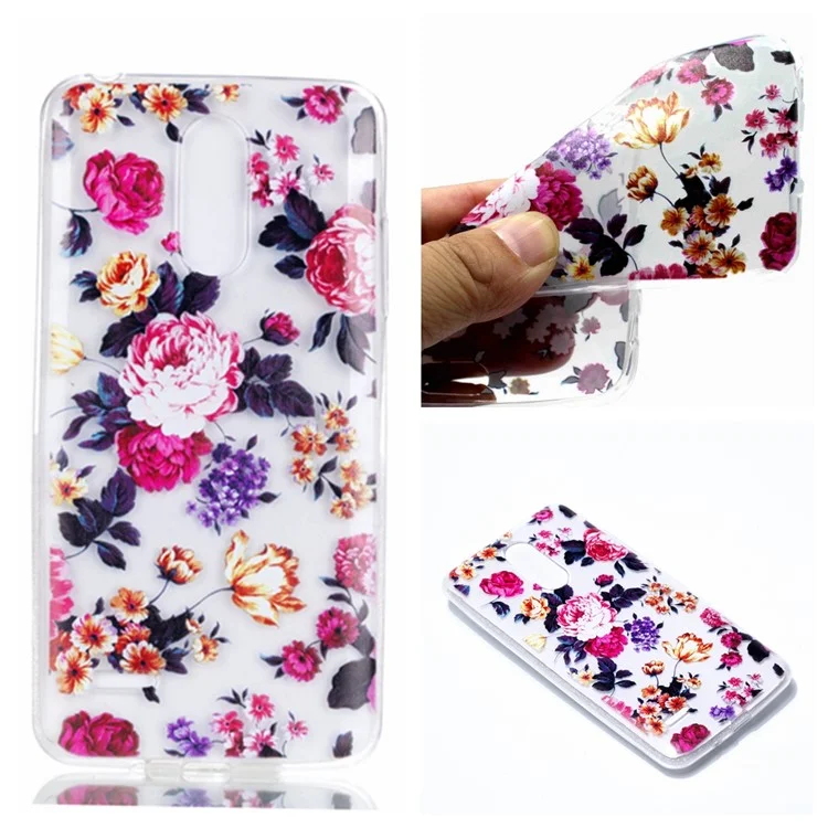 Pattern Printing TPU Gel Cover for LG K8 (2017) EU Version - Blooming Flowers