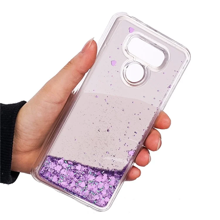 For LG G6 Glitter Floating Quicksand Mirror Surface TPU Mobile Case - Purple