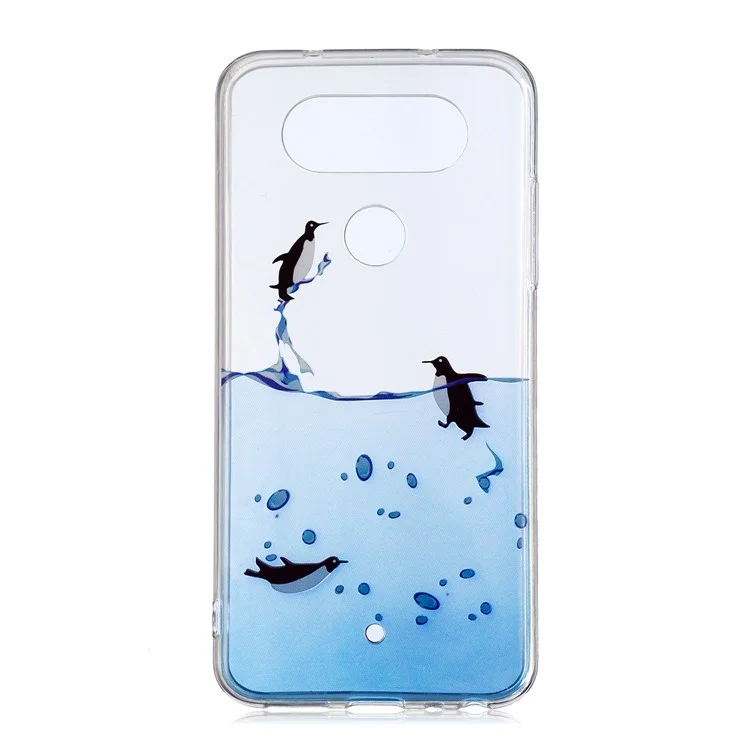 Pattern Printing IMD TPU Mobile Phone Cover Case for LG Q8 - Lovely Penguins