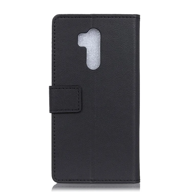 Wallet Magnetic Stand Leather Mobile Phone Shell for LG G7 ThinQ - Black