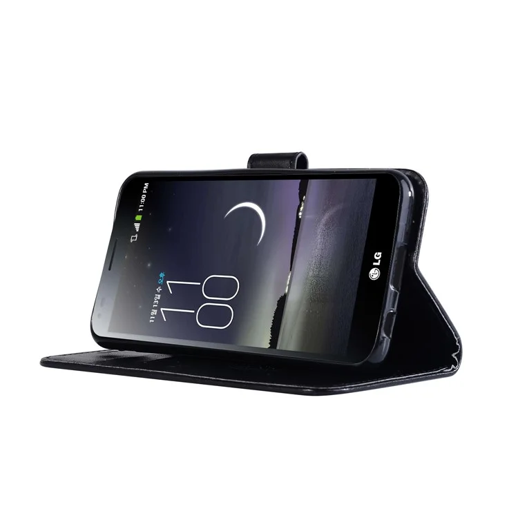 Imprint Owl Dream Catcher Wallet Stand Leather Case for LG K10 (2018) - Black