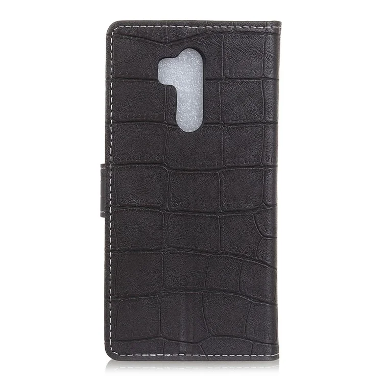 Crocodile Texture PU Leather Magnetic Stand Wallet Phone Case for LG G7 ThinQ - Black