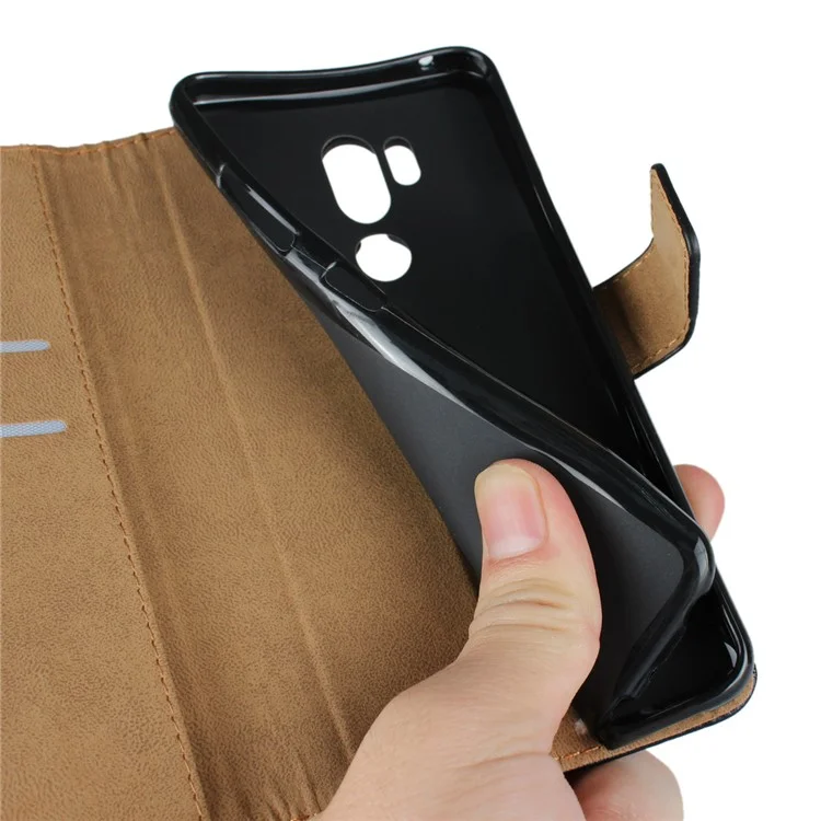 Genuine Leather Wallet Stand Phone Case for LG G7 ThinQ - Black