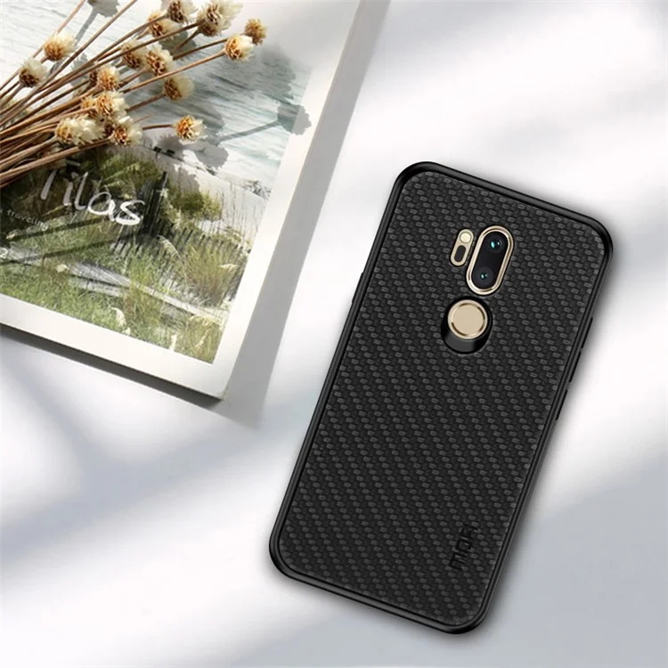 MOFI Honor Series Woven Texture PU Leather Coated PC + TPU Hybrid Mobile Shell for LG G7 ThinQ - Black
