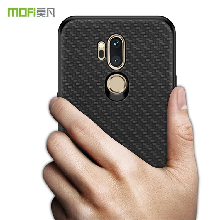 MOFI Honor Series Woven Texture PU Leather Coated PC + TPU Hybrid Mobile Shell for LG G7 ThinQ - Black