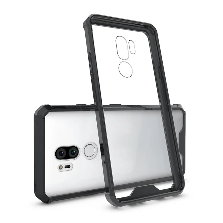 Armor Transparent Acrylic + TPU Hybrid Phone Case for LG G7 ThinQ - Black