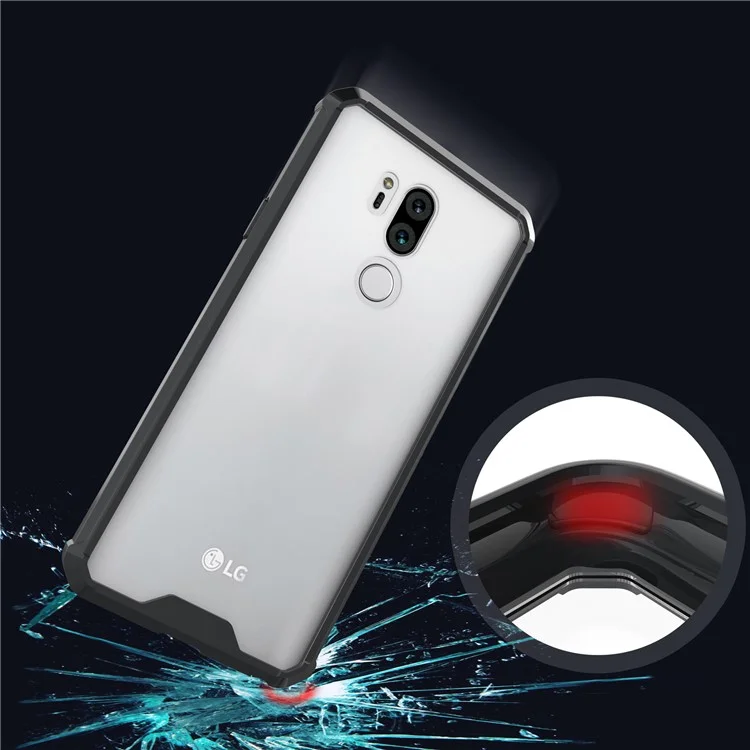 Armor Transparent Acrylic + TPU Hybrid Phone Case for LG G7 ThinQ - Black