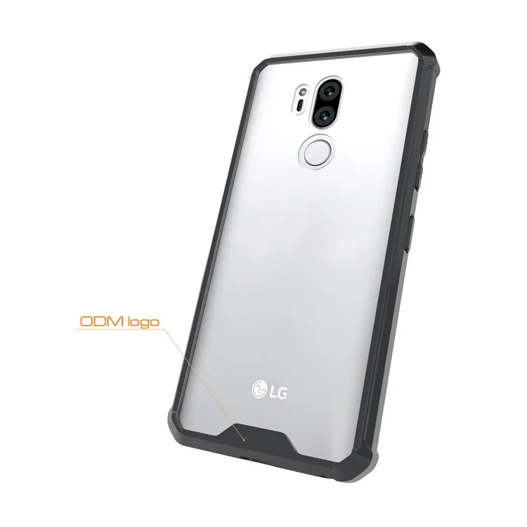 Armor Transparent Acrylic + TPU Hybrid Phone Case for LG G7 ThinQ - Black