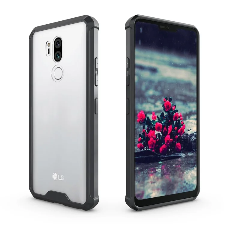 Armor Transparent Acrylic + TPU Hybrid Phone Case for LG G7 ThinQ - Black