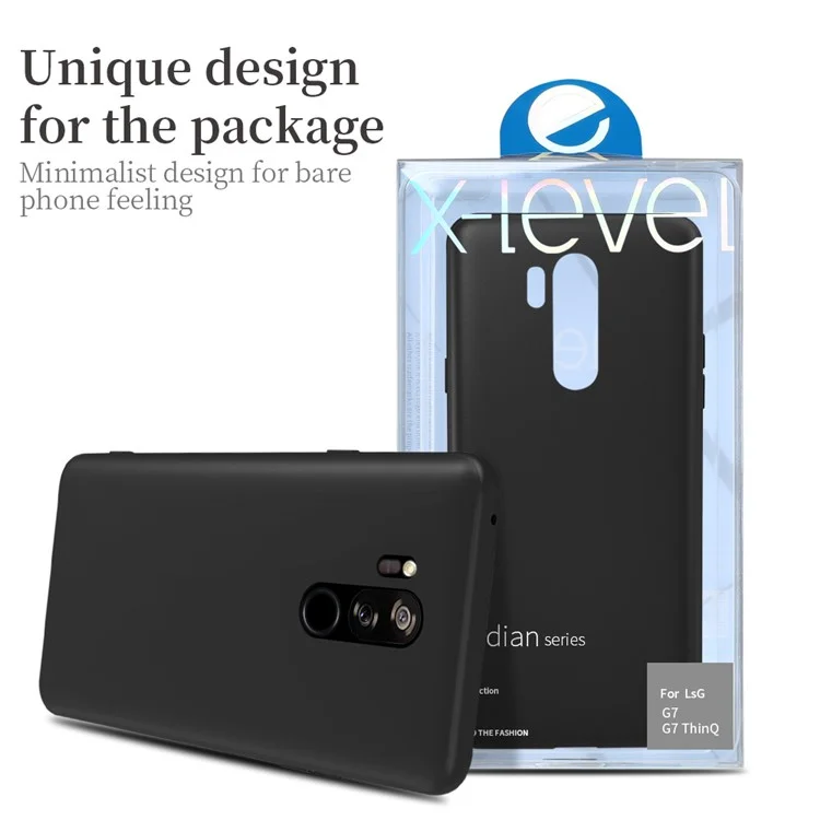 X-LEVEL Ultra-thin Frosted TPU Cover Case for LG G7 ThinQ - Black