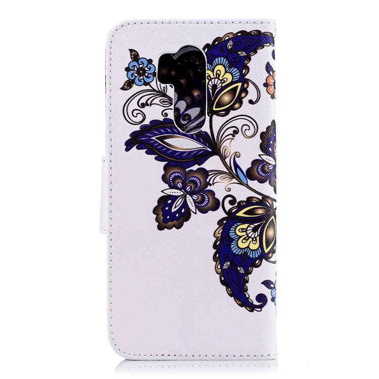 Pattern Printing Wallet Leather Stand Phone Shell for LG G7 ThinQ - Butterfly and Flower