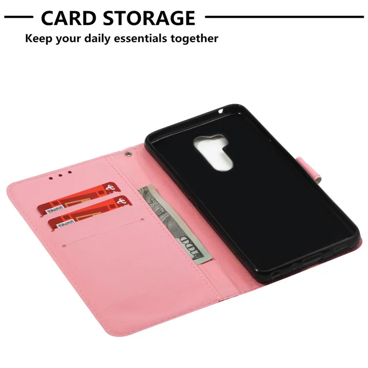 For LG LG G7 ThinQ Light Spot Decor Patterned Leather Stand Wallet Cover - Quote Never Stop Dreaming