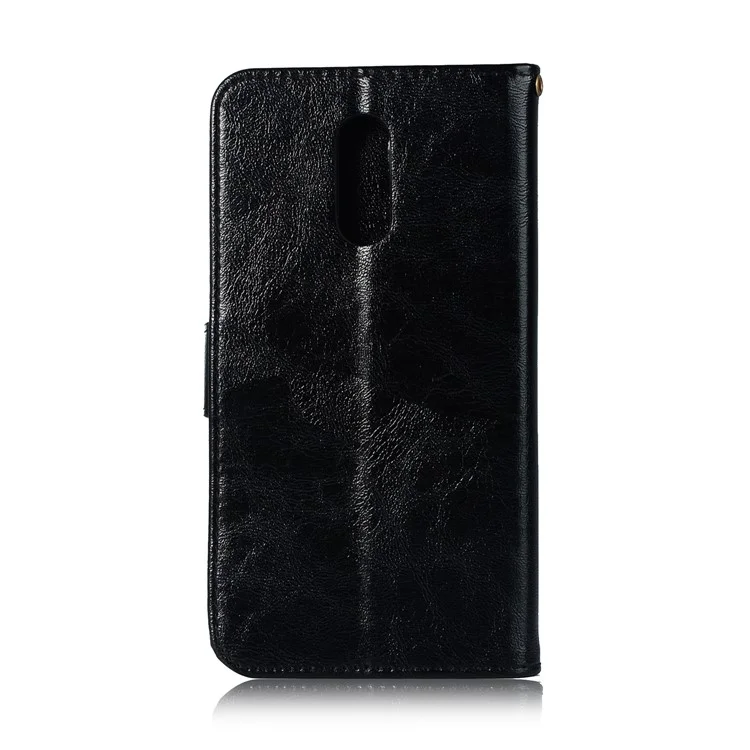 Premium Vintage PU Leather Stand Wallet Mobile Cover for LG Q Stylus - Black