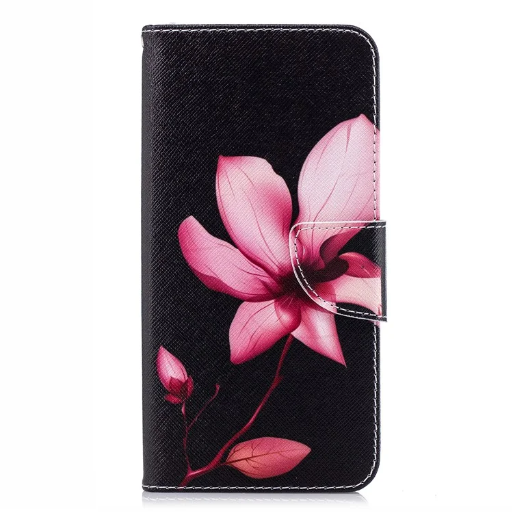 Pink Flower - For LG Q Stylus / Stylo 4 Pattern Printing Leather Wallet Stand Case Cover