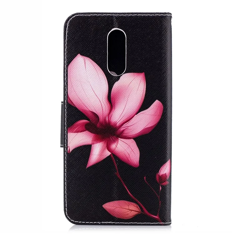 Pink Flower - For LG Q Stylus / Stylo 4 Pattern Printing Leather Wallet Stand Case Cover