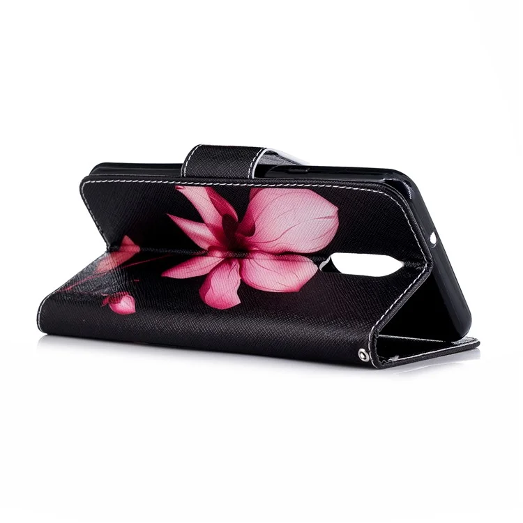 Pink Flower - For LG Q Stylus / Stylo 4 Pattern Printing Leather Wallet Stand Case Cover