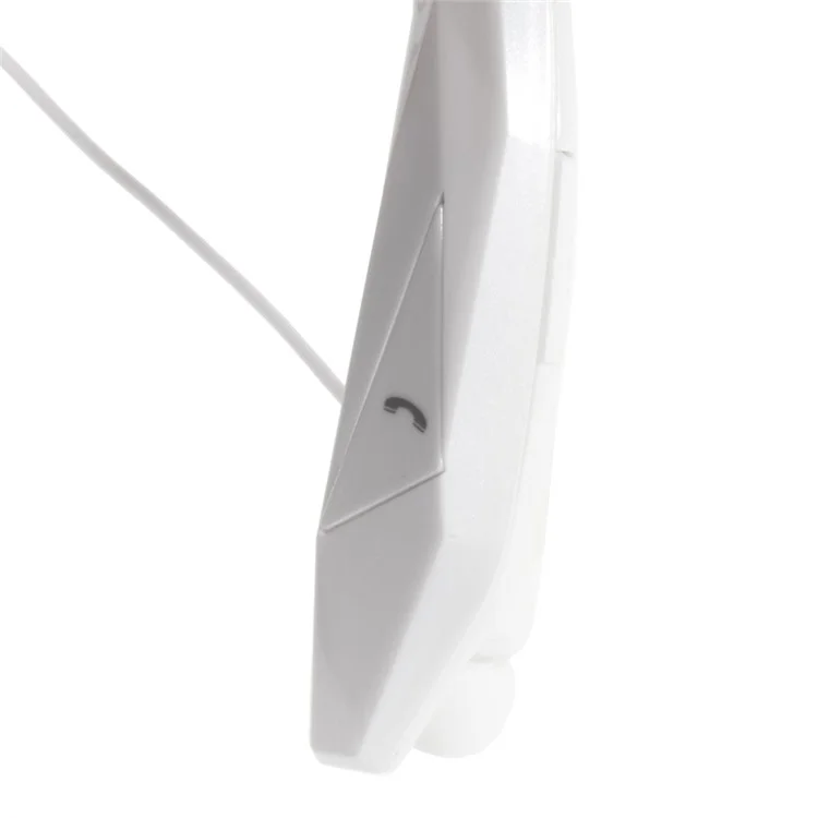HBS-902 CSR4.0 Wireless Bluetooth Sports Headset Headphone Memory Flex Neck Strap with Magnetic EarBuds - White