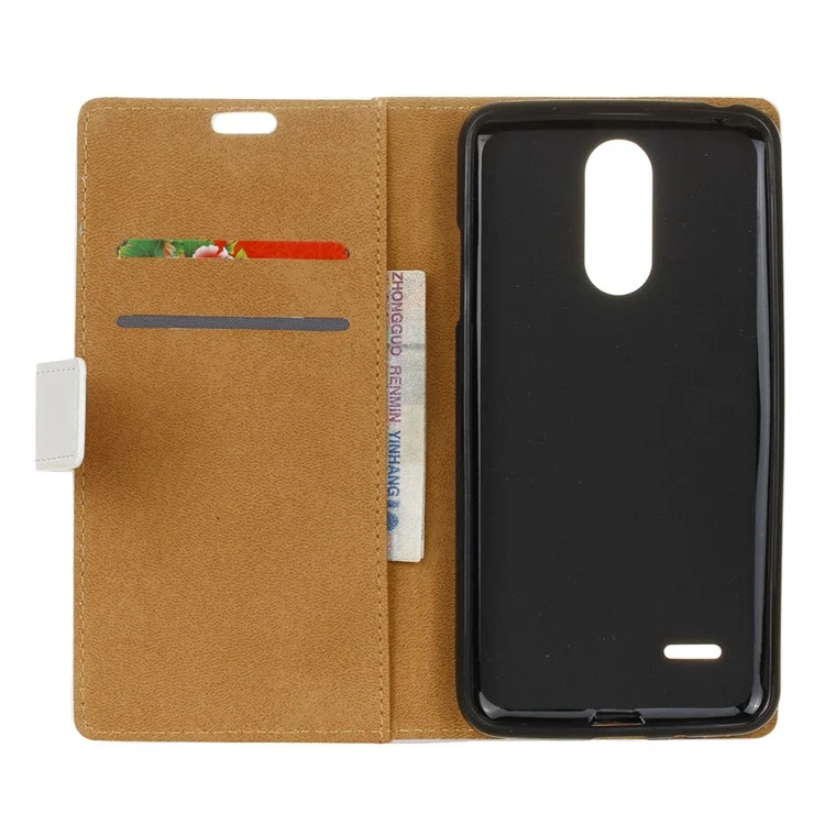 Patterned PU Leather Folio Wallet Stand Folio Casing for LG K10 (2018) / K11 - Cat Holding Heart