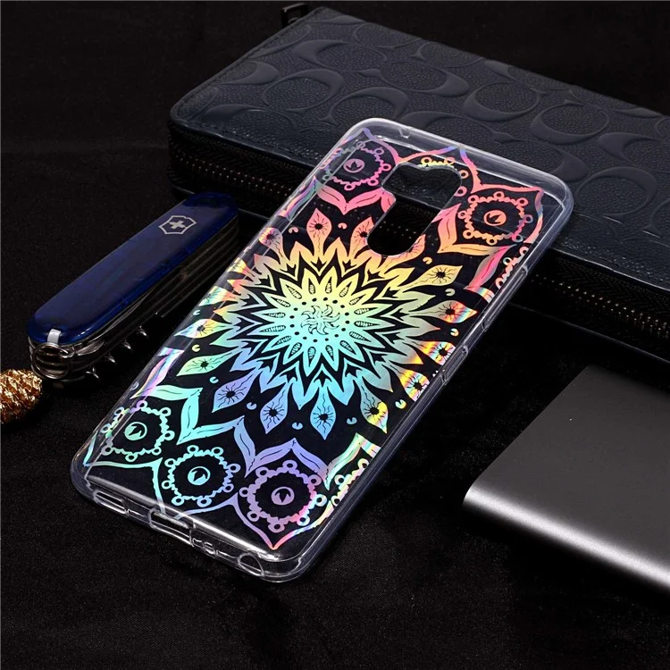 Colorful Laser Carving IMD Patterned TPU Case for LG G7 ThinQ - Unique Flower