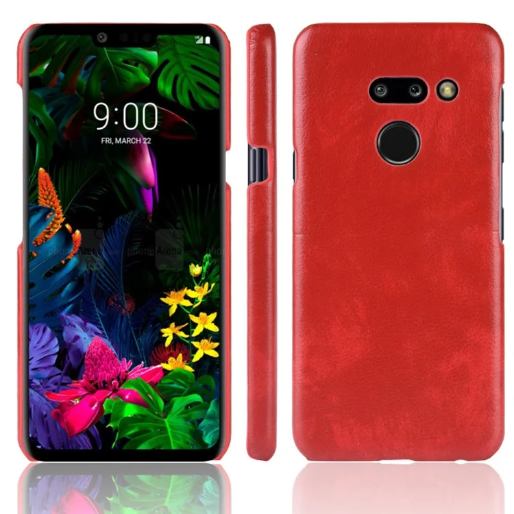 Litchi Texture PU Leather Coated PC Case for LG G8 ThinQ - Red