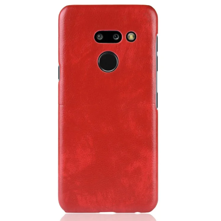 Litchi Texture PU Leather Coated PC Case for LG G8 ThinQ - Red