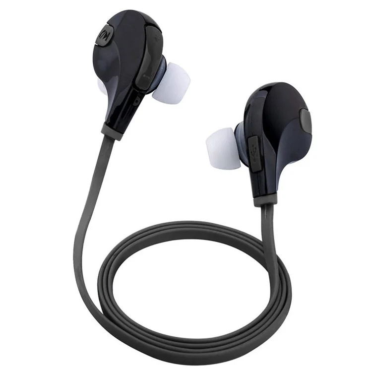 QY7 Sports Bluetooth V4.0 Stereo In-ear Headset Earphone for iPhone Samsung Sony etc - Black