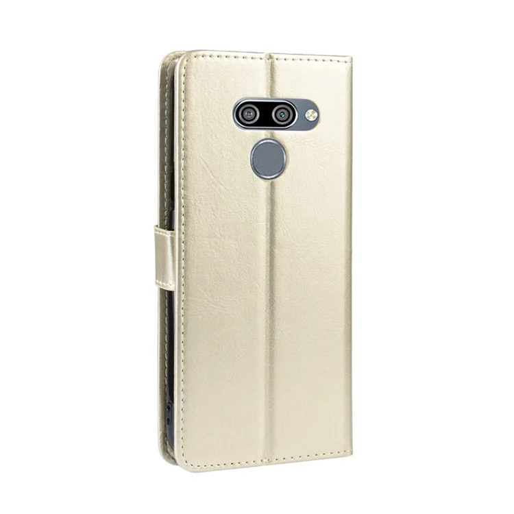 Casca de Couro de Cavalo Louco Para LG K50/Q60 - Ouro