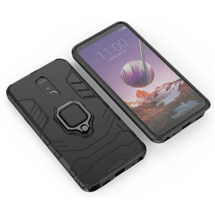 Cool di Guardia di Guardia Del Kickstand Pc+coperchio Telefonico Tpu Per LG Stylo 5 - Nero