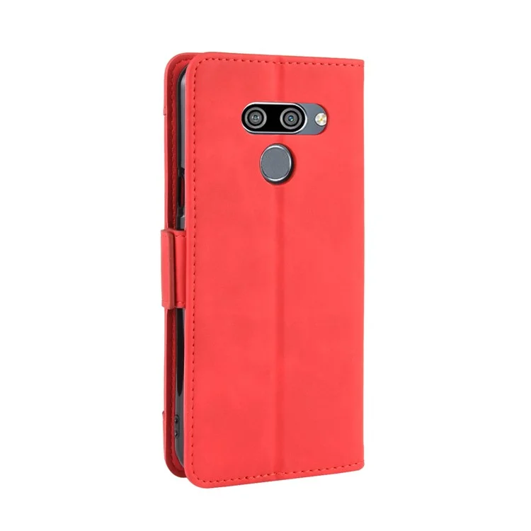 Cubierta de Estuche de Cuero de Billetera Con Múltiples Ranuras Para Tarjetas Para LG K50/Q60 - Rojo