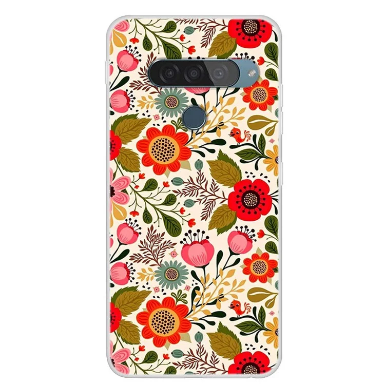 Pattern Printing TPU Phone Case for LG G8s ThinQ - Vivid Flowers