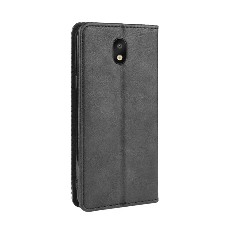 Retro Style Leather Wallet Phone Cover for LG K30 (2019)/X2 (2019) - Black