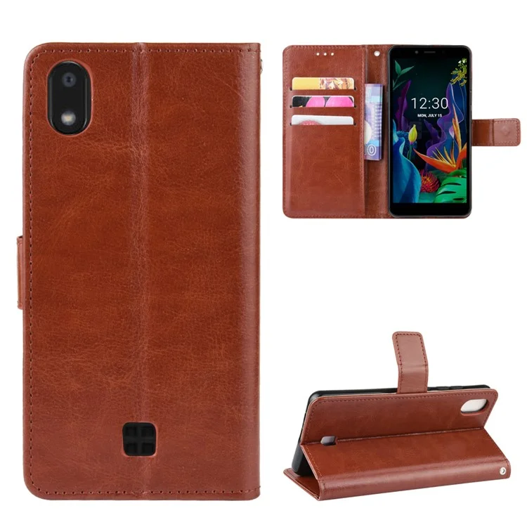 Crazy Horse Phin Whatet Case Gust Per LG K20 (2019) - Marrone