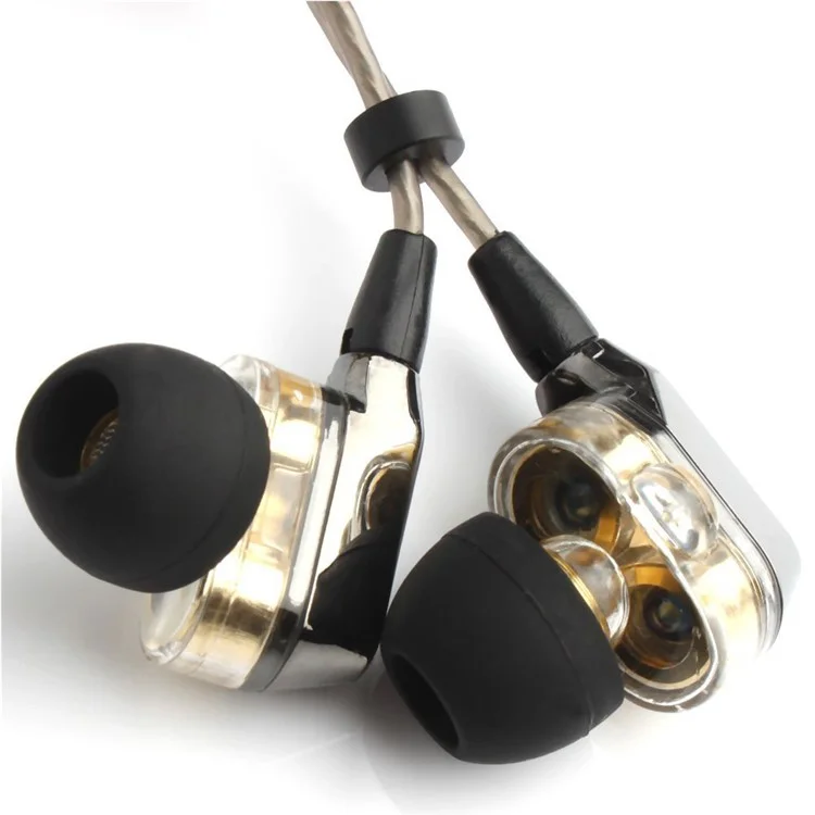VJJB V1S Dual Moving Coil Driver In-ear Headphone with Microphone for iPhone iPad iPod