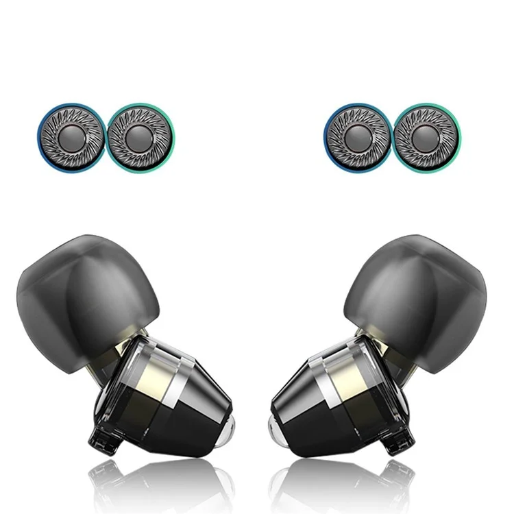 VJJB V1S Dual Moving Coil Driver In-ear Headphone with Microphone for iPhone iPad iPod