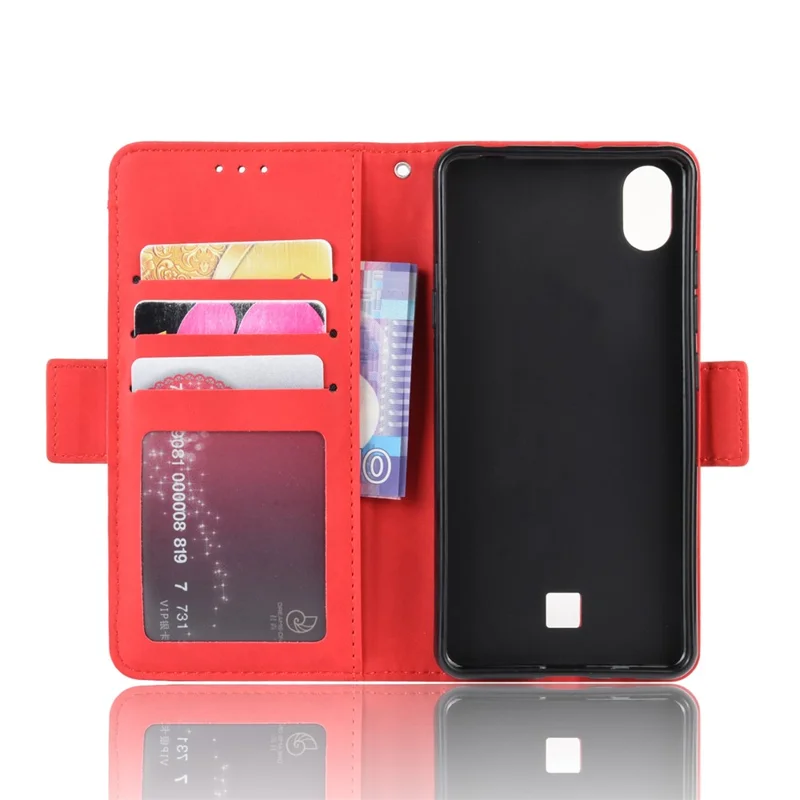 Wallet Leather Stand Phone Cover Case for LG K20 (2019) - Red