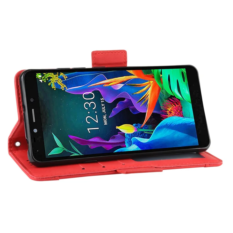 Wallet Leather Stand Phone Cover Case for LG K20 (2019) - Red