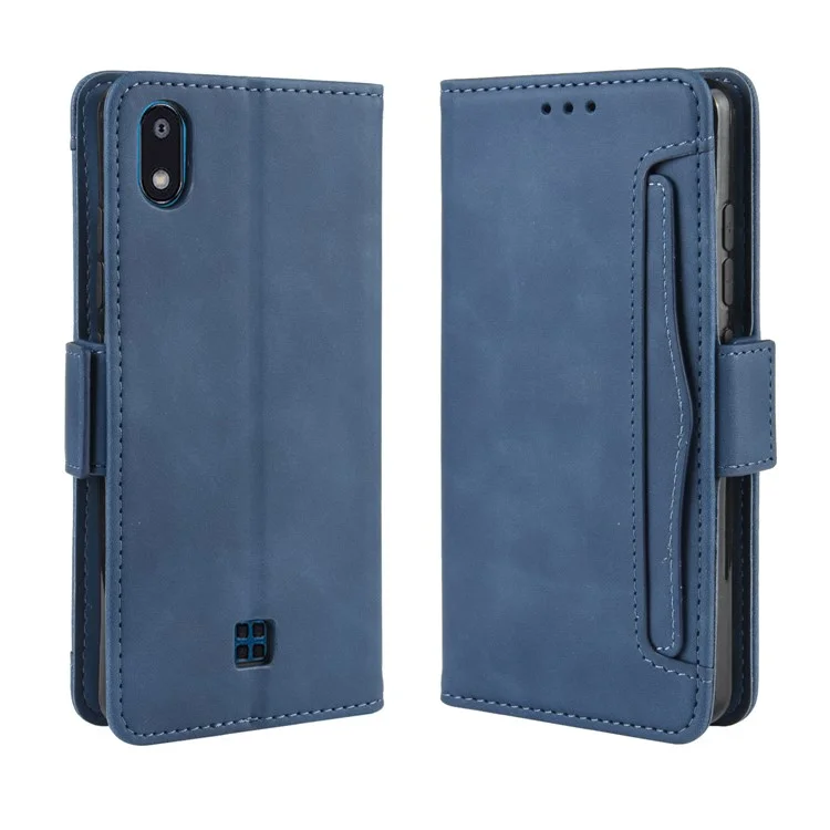 Custodia di Copertura Del Telefono in Pelle Wallet Per LG K20 (2019) - Blu