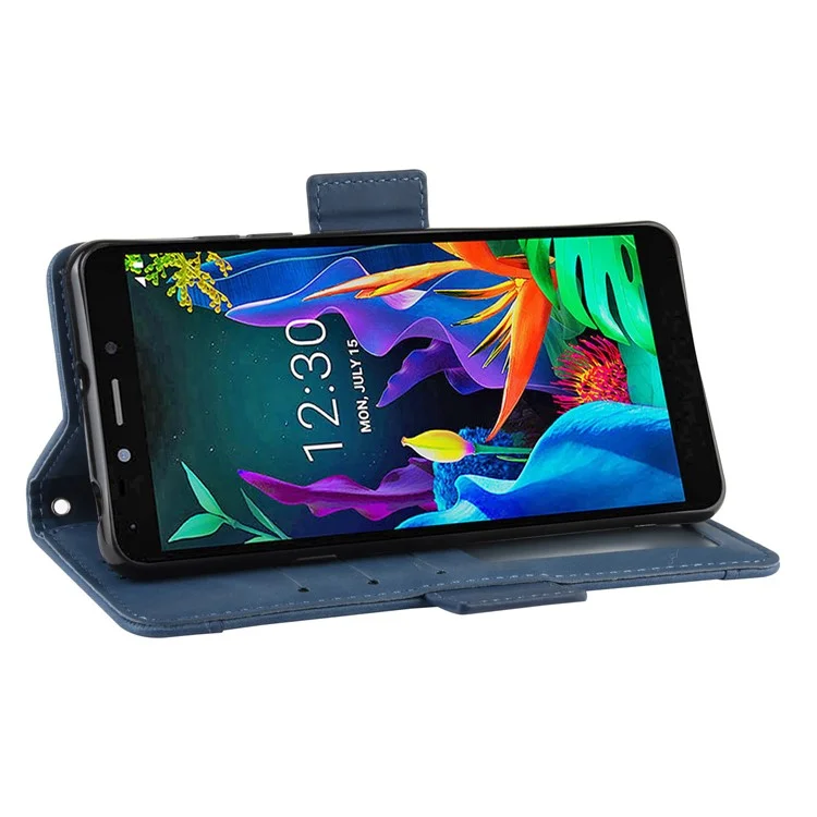 Wallet Leather Stand Phone Cover Case for LG K20 (2019) - Blue